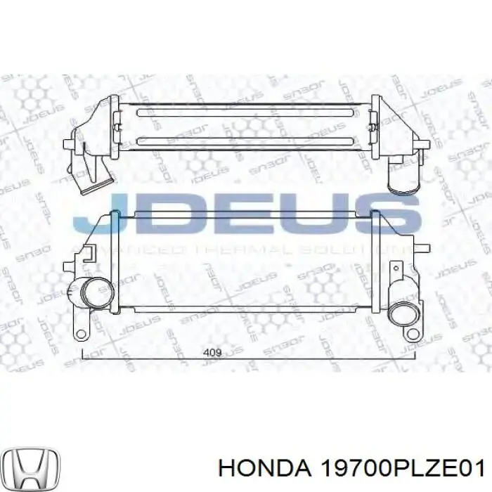 Радиатор интеркуллера на Honda Civic VII 