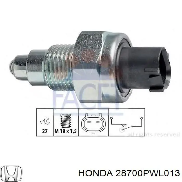 28700PWL013 Honda датчик включения фонарей заднего хода