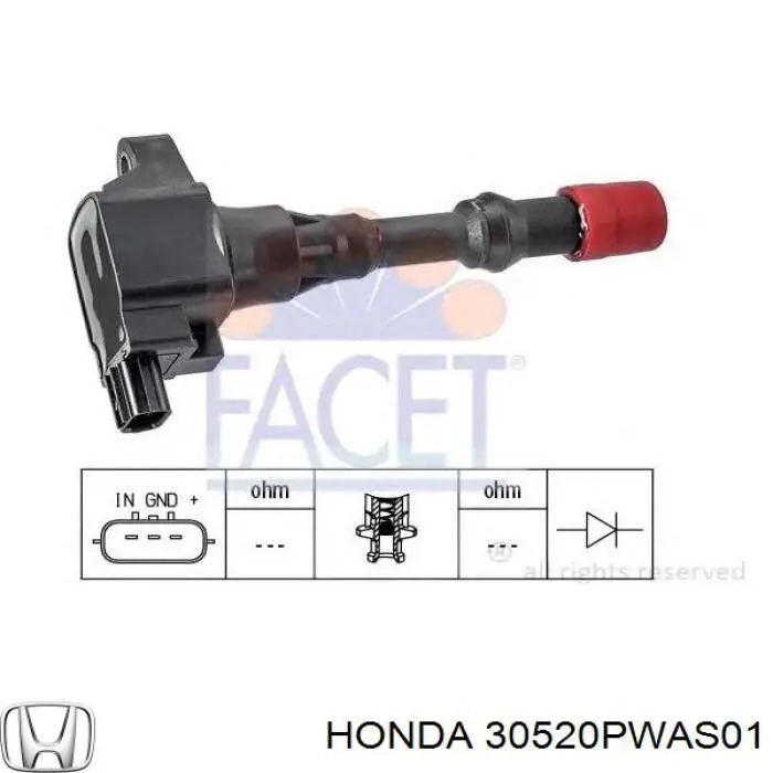 Купить 30520PWAS01 Honda Катушка зажигания