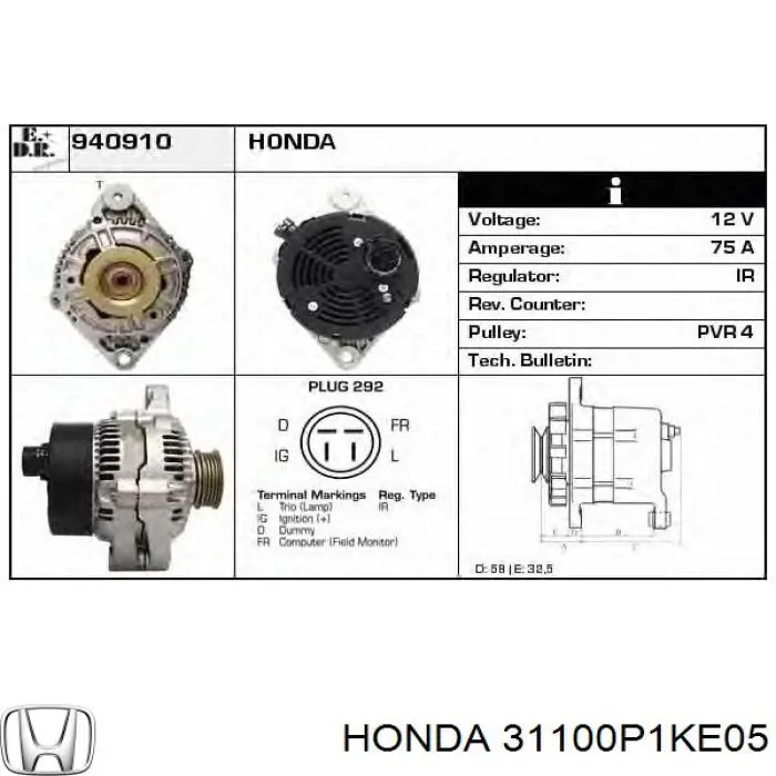31100P1KE05 Honda генератор
