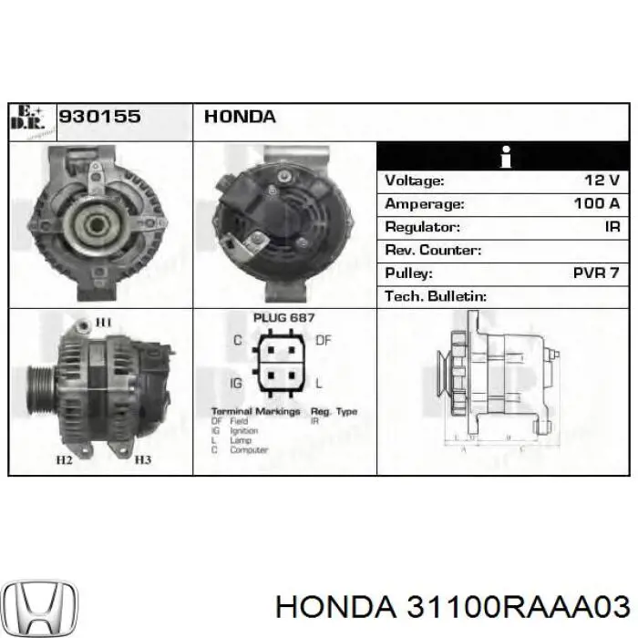 Купить 31100RAAA03 Honda Генератор