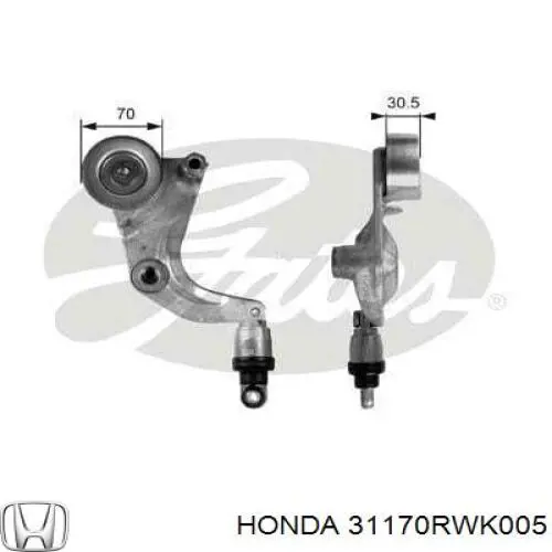 Роликовий модуль натяжителя ремня Honda 31170RWK005 цена, от 38.01 USD