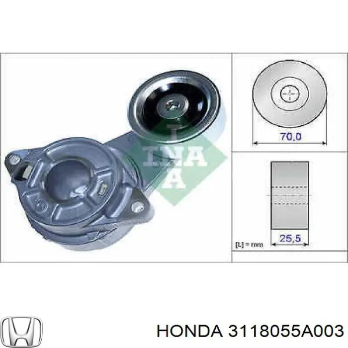 Натяжитель приводного ремня Honda 3118055A003