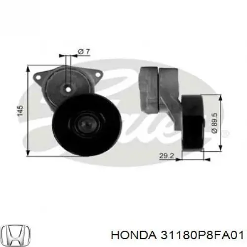 Ролик натяжителя приводного ремня Honda 31180P8FA01