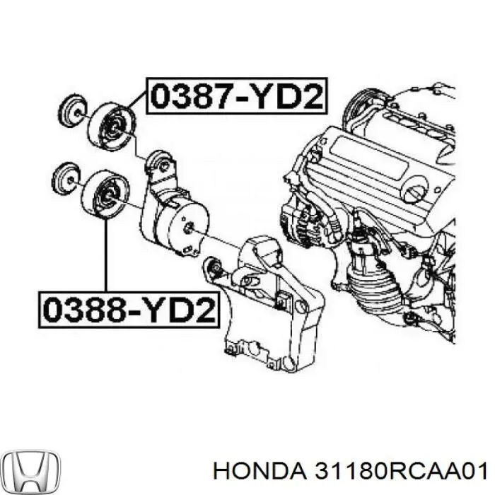 Натяжной ролик Honda 31180RCAA01 цена, от 20.77 USD