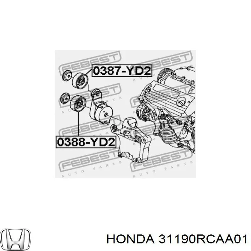 Паразитный ролик приводного ремня Honda 31190RCAA01 цена, от 32.42 USD