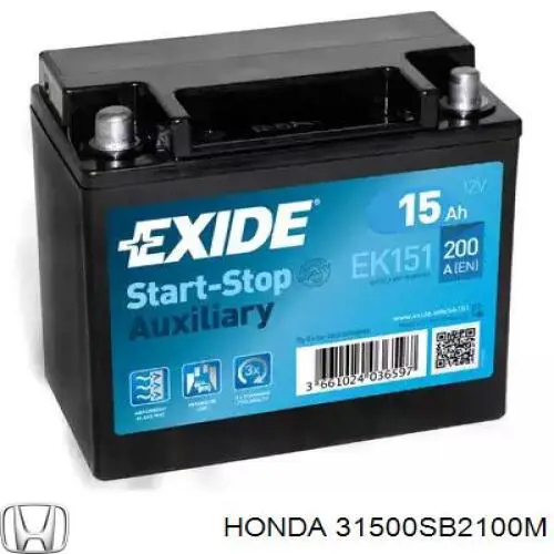 Купить Аккумулятор Honda 45 А/ч (31500SB2100M)