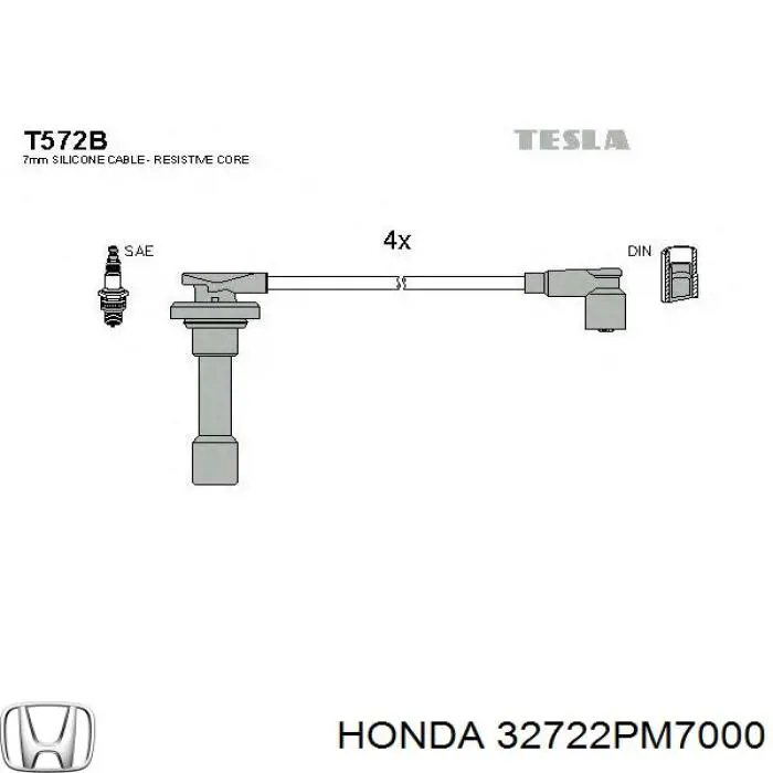 Высоковольтные провода 32722PM7000 Honda