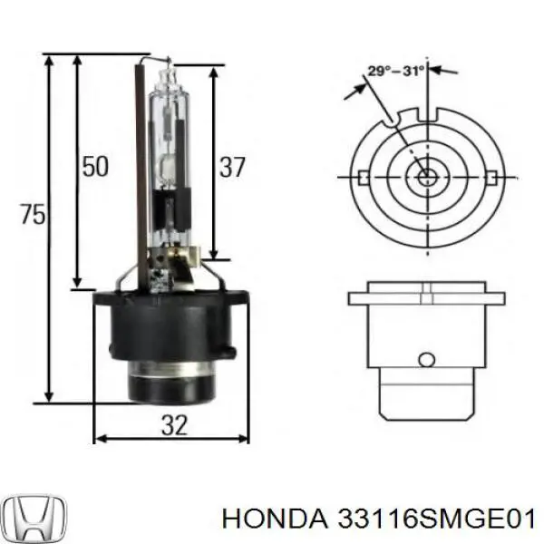 Ксенон Honda 33116SMGE01 цена, от 44.23 USD