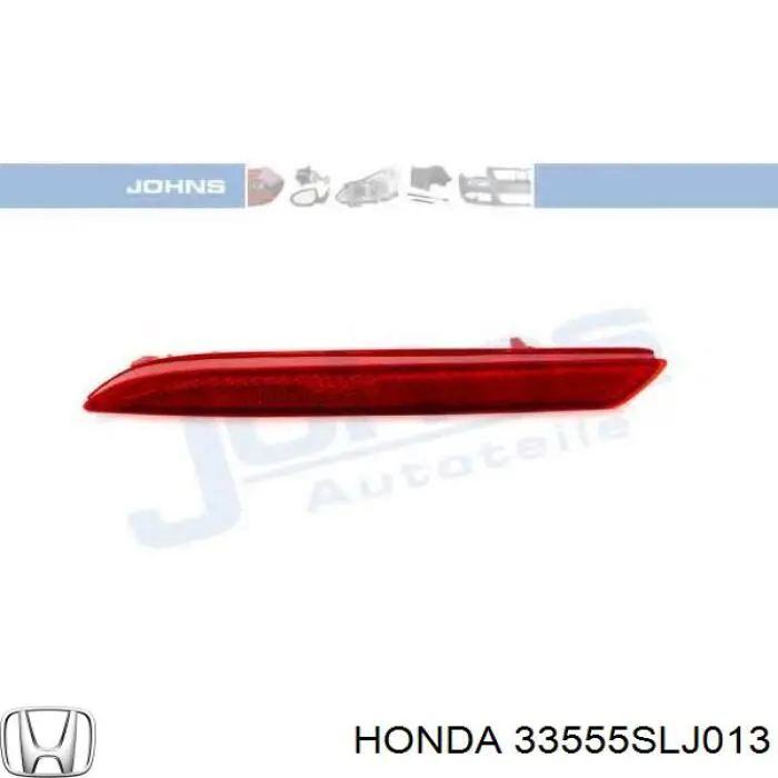 33555SLJ013 Honda катафот (отражатель заднего бампера левый)
