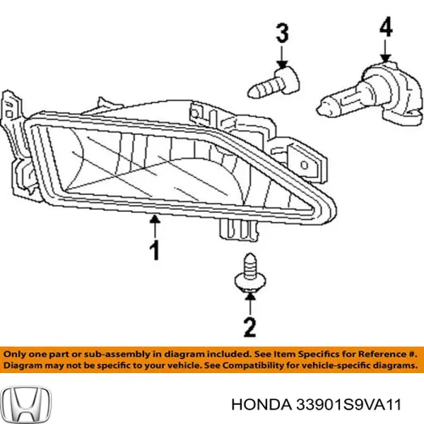 Фара противотуманная, правая Honda 33901S9VA11 цена, от 98.76 USD