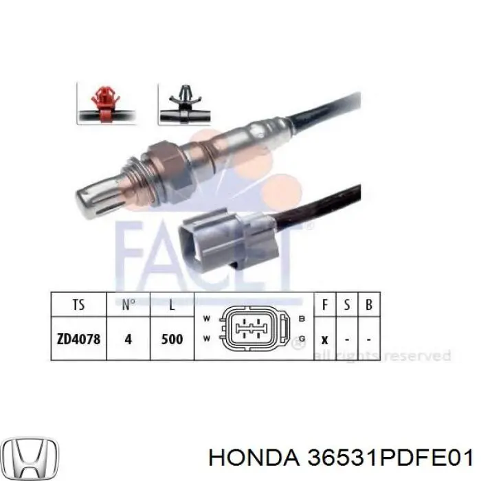 36531PDFE01 Honda лямбда-зонд, датчик кислорода
