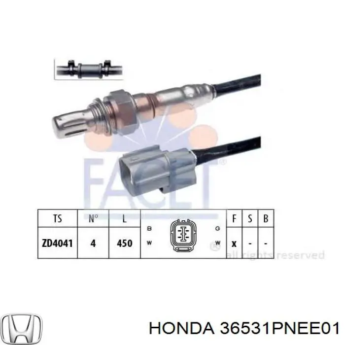 36531PNEE01 Honda лямбда-зонд, датчик кислорода до катализатора