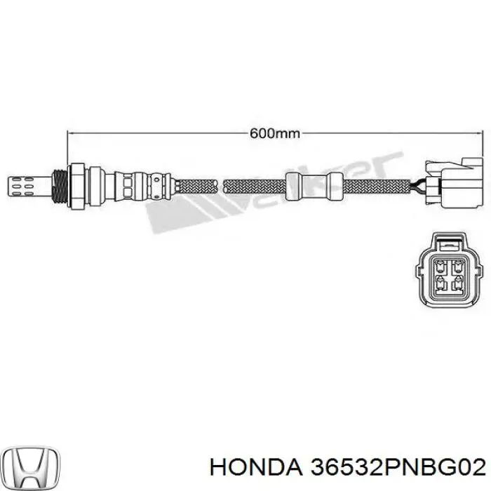 36532PNBG02 Honda лямбда-зонд, датчик кислорода после катализатора