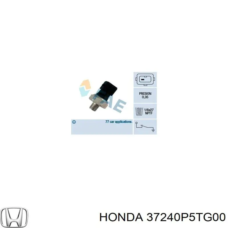 37240P5TG00 Honda датчик давления масла