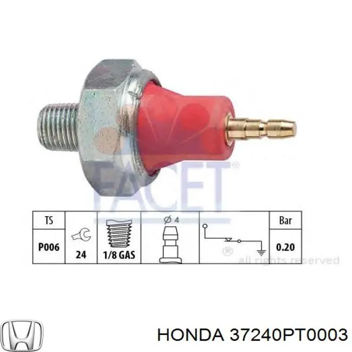 37240PT0003 Honda датчик давления масла