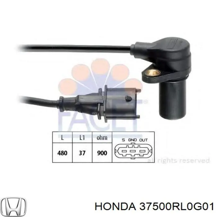 Датчик положения коленвала Honda 37500RL0G01
