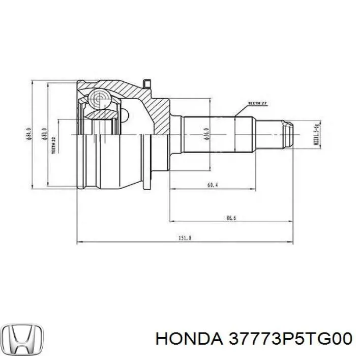 Купить 37773P5TG00 Honda Датчик включения вентилятора радиатора 