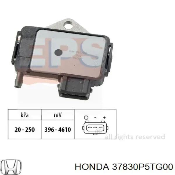 37830P5TG00 Honda датчик давления во впускном коллекторе, map