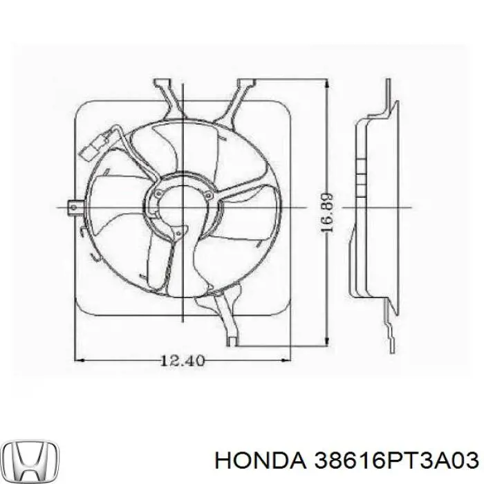 Купить 38616PT3A03 Honda Диффузор радиатора кондиционера, в сборе с крыльчаткой и мотором