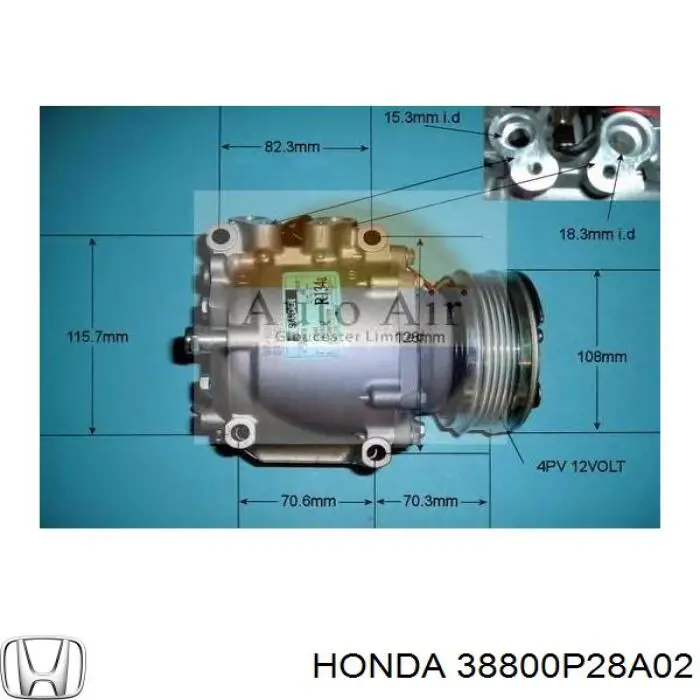 Шкив компрессора кондиционера Honda 38800P28A02 цена, от 81.52 USD