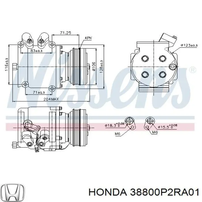 38800-P2R-A01 Honda компрессор кондиционера