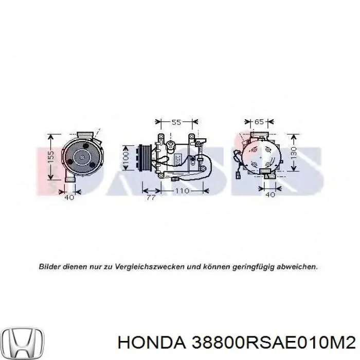 Компрессор кондиционера 38800RSAE010M2 Honda