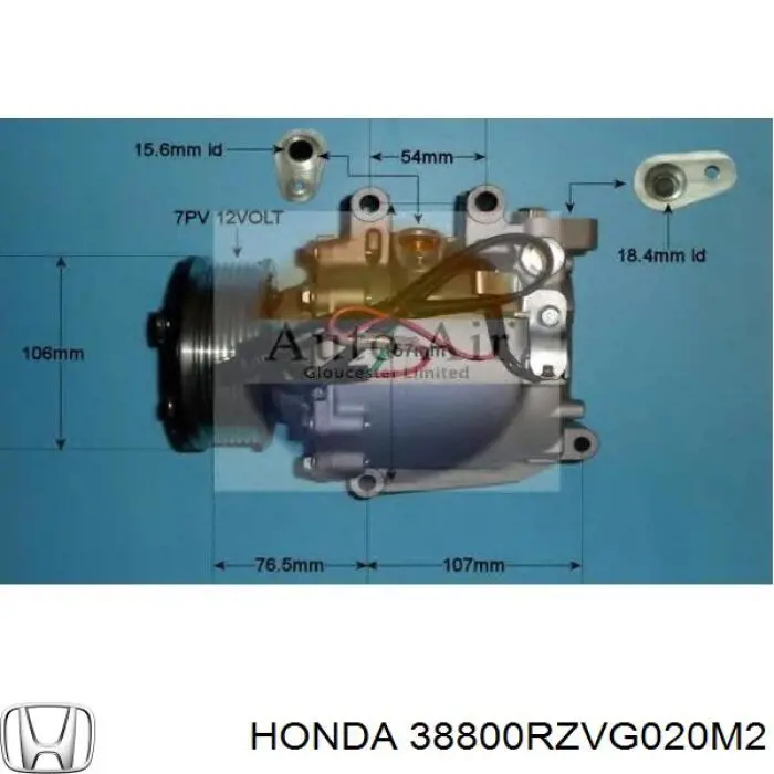 Компрессор кондиционера 38800RZVG020M2 Honda