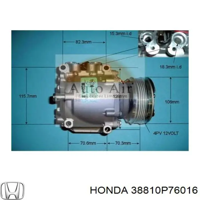 Компрессор системы кондиционирования Honda 38810P76016 цена, от 112.87 USD