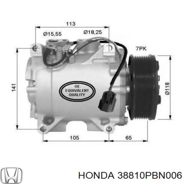 Компрессор кондиционера 38810PBN006 Honda