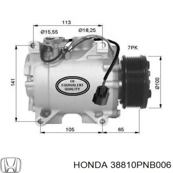 Компрессор кондиционера Honda 38810PNB006