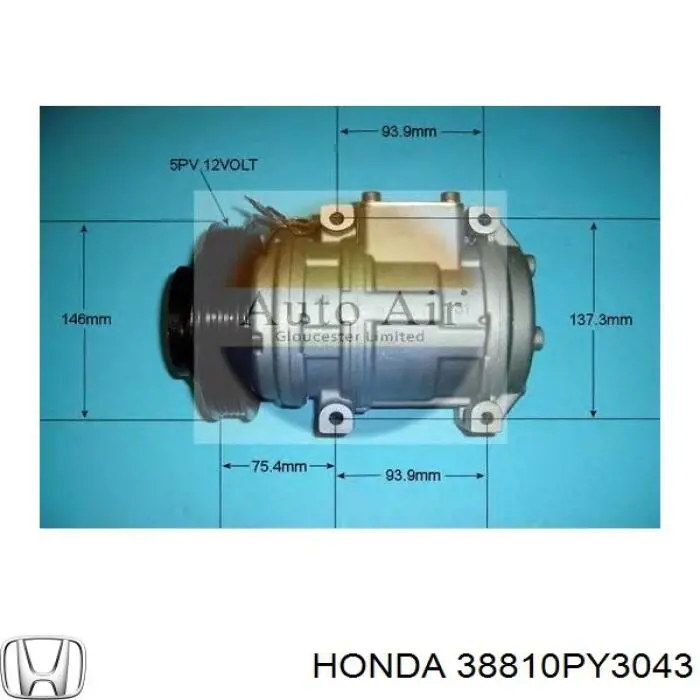 Компрессор кондиционера Honda 38810PY3043