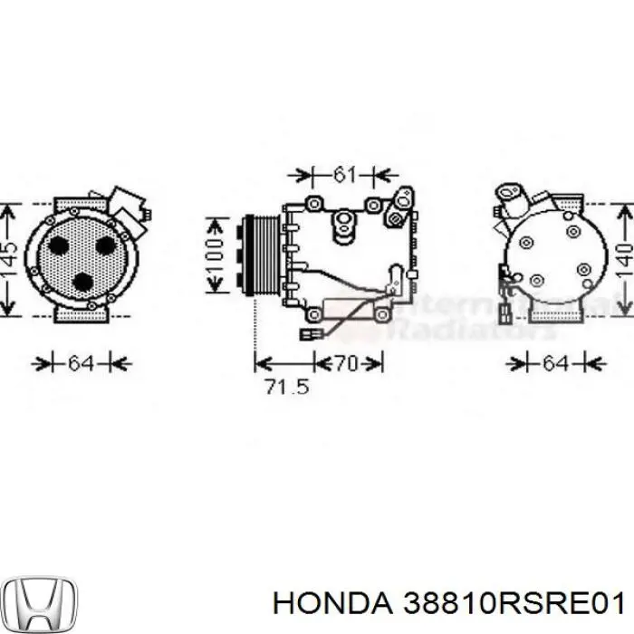 38810RSRE01 Honda компрессор кондиционера