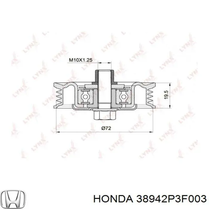 Натяжной ролик 38942P3F003 Honda