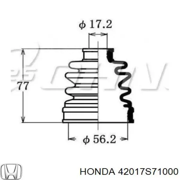 Пыльник наружной гранаты, задней полуоси Honda 42017S71000 цена, от 9.36 USD