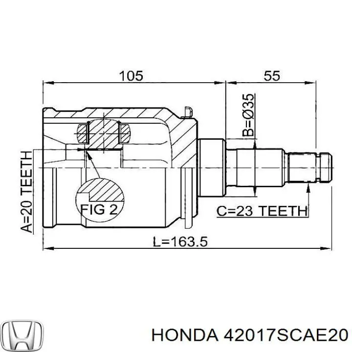 Пыльник ШРУСа задней полуоси внутренний 42017SCAE20 Honda