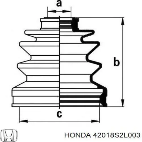Пыльник ШРУСа задней полуоси наружный 42018S2L003 Honda