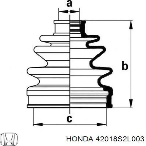 Пыльник ШРУСа задней полуоси наружный Honda 42018S2L003