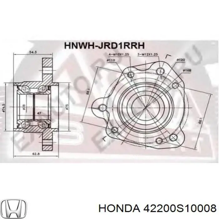 Подшипник ступицы задней Honda 42200S10008