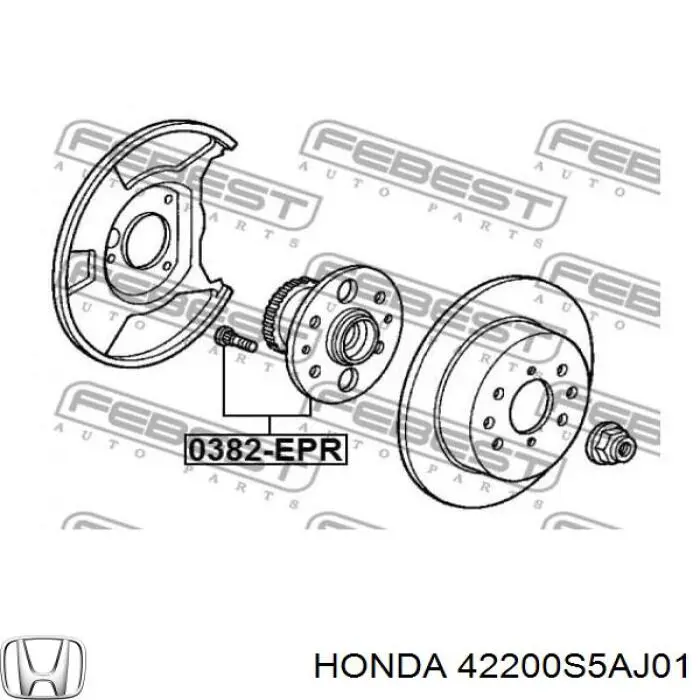 Купить 42200S5AJ01 Honda Задняя шпиндель