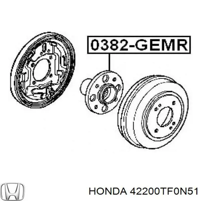 Задняя ступица 42200TF0N51 Honda