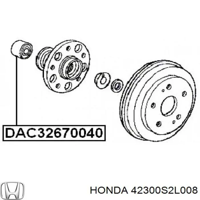 Подшипник задней ступицы 42300S2L008 Honda