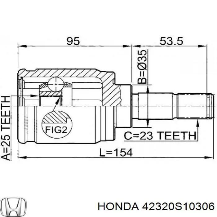 ШРУС внутренний задний Honda 42320S10306