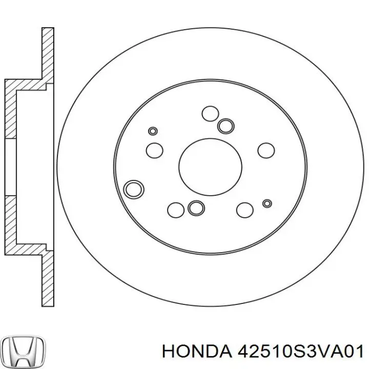 Disco de freno trasero 42510S3VA01 Honda/Acura