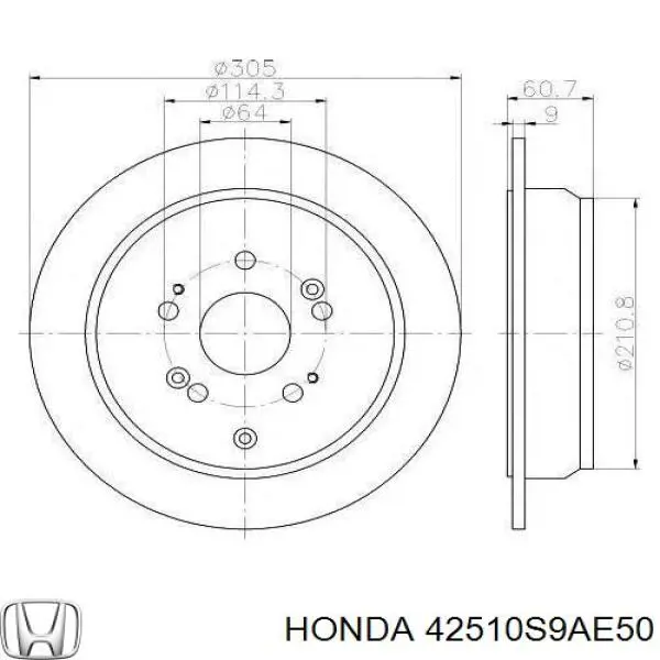42510S9AE50 Honda тормозные диски