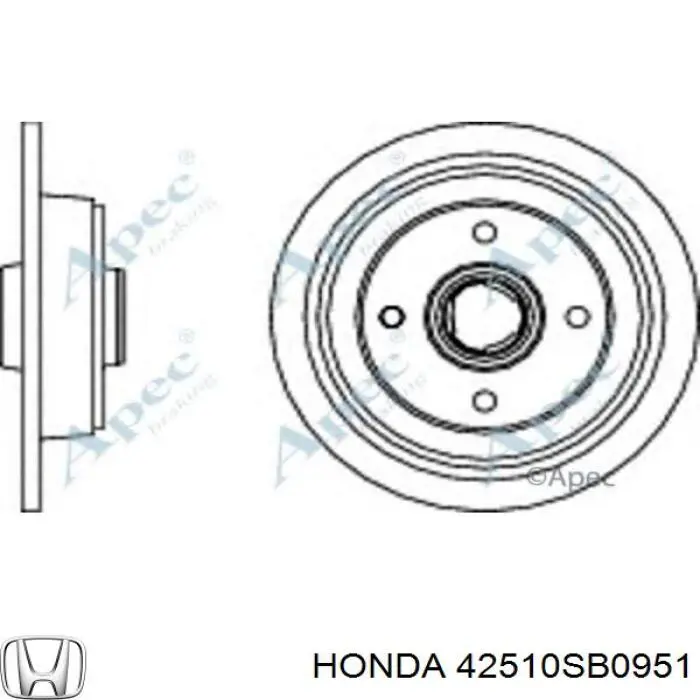 Купить 42510SB0951 Honda Диск тормозной задний