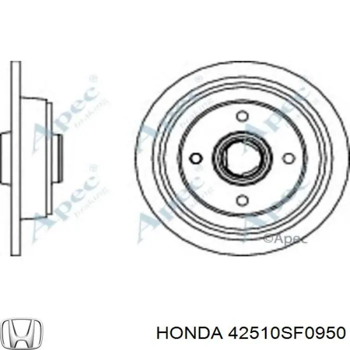 Тормозные диски 42510SF0950 Honda