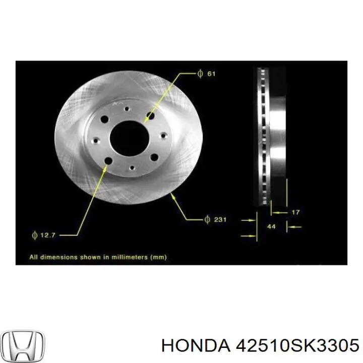 Тормозные диски 42510SK3305 Honda