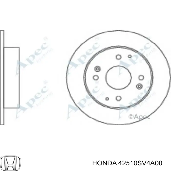 Disco de freno trasero 42510SV4A00 Honda