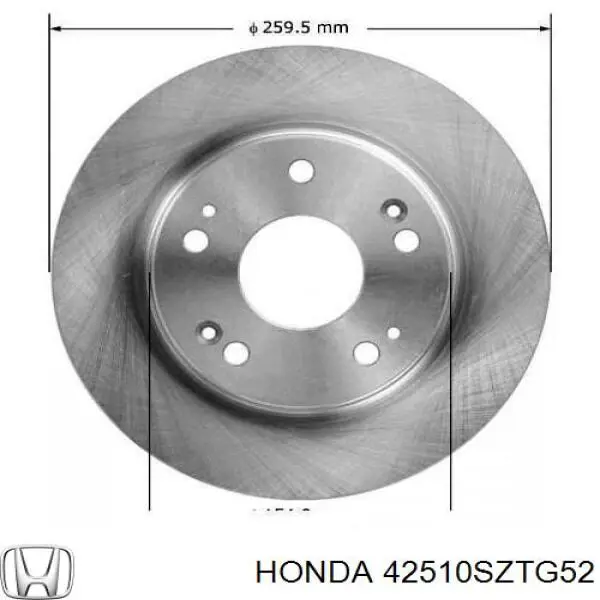 Тормозные диски 42510SZTG52 Honda